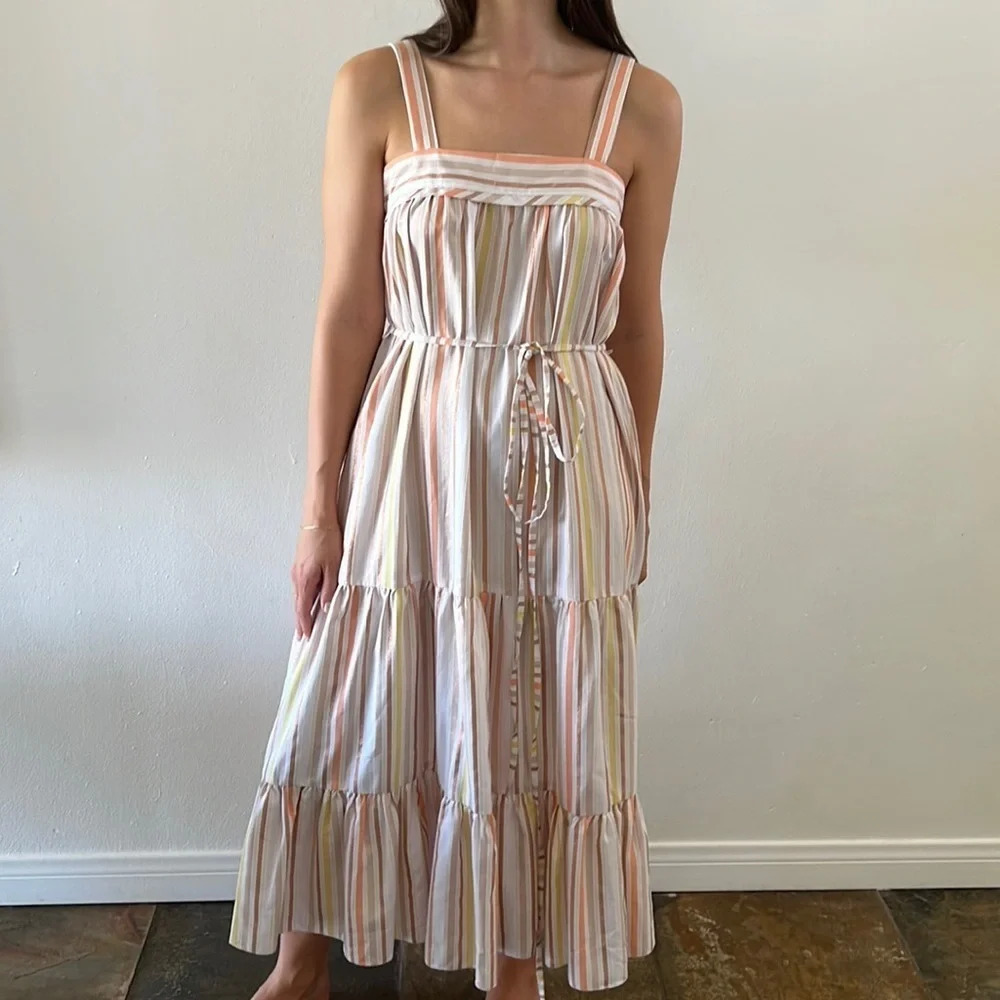 LEMLEM by Liya Kebede NWT Retta Sweepy Striped Metallic Dress